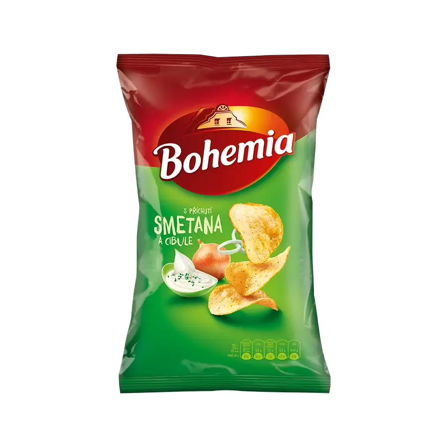 Bohemia chips smetana a cibule 130 g — Bohemia