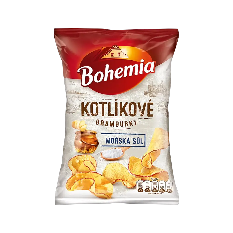 Bohemia Kotlíkové brambůrky mořská sůl 100 g — Bohemia