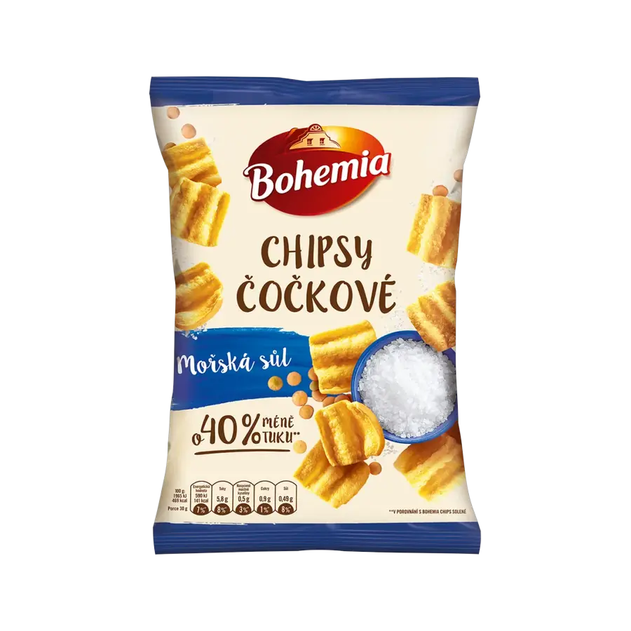 Bohemia chips čočkové mořská sůl 65 g — Bohemia
