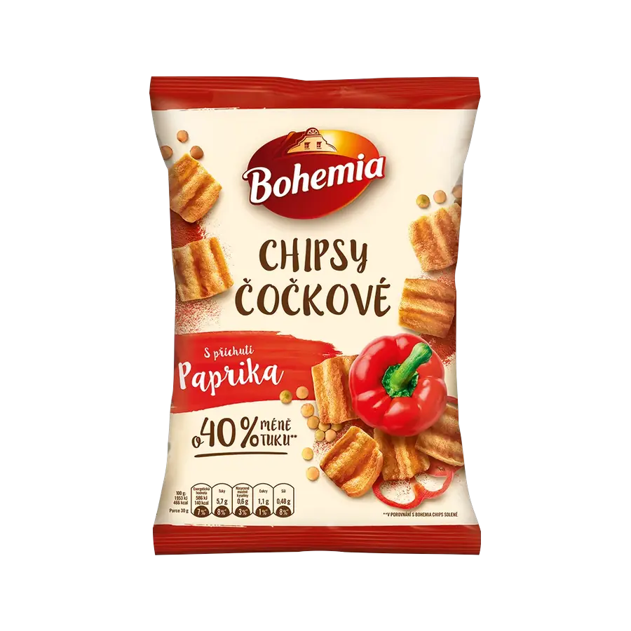 Bohemia chips čočkové paprika 65 g — Bohemia